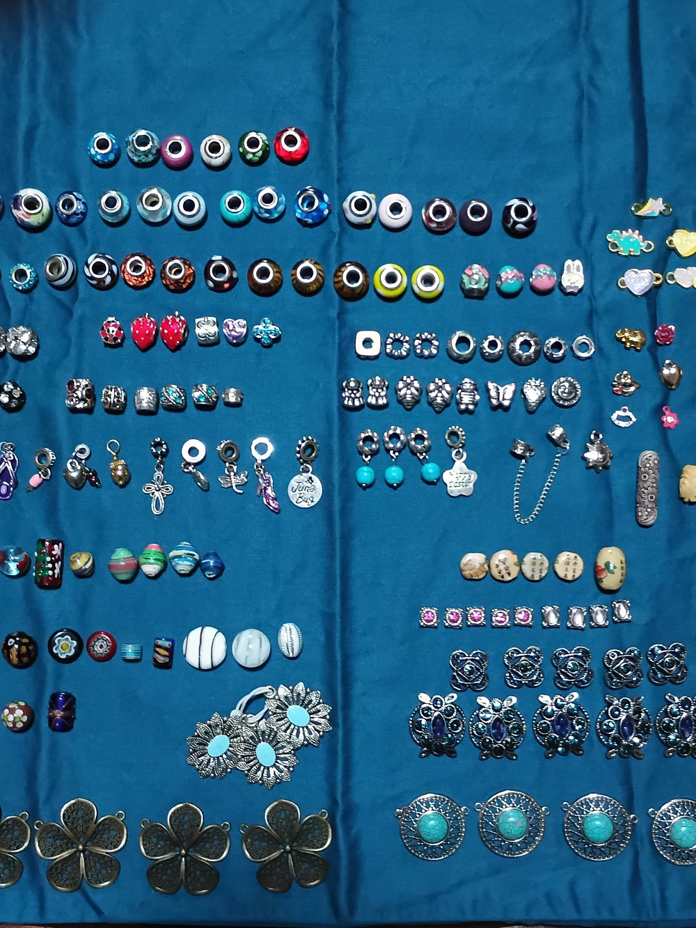 Jewelry Making Destash Lot - Includes 6 Genuine 925 Sterling Silver Glass Murano